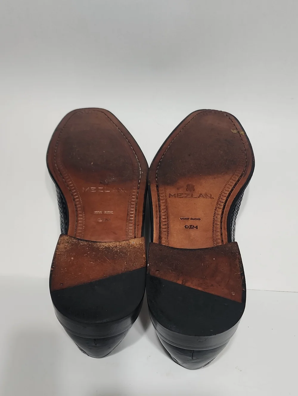 Mezlan Woven Leather Dubai Black Cap Toe Oxfords Size 9.5 Made In Spain